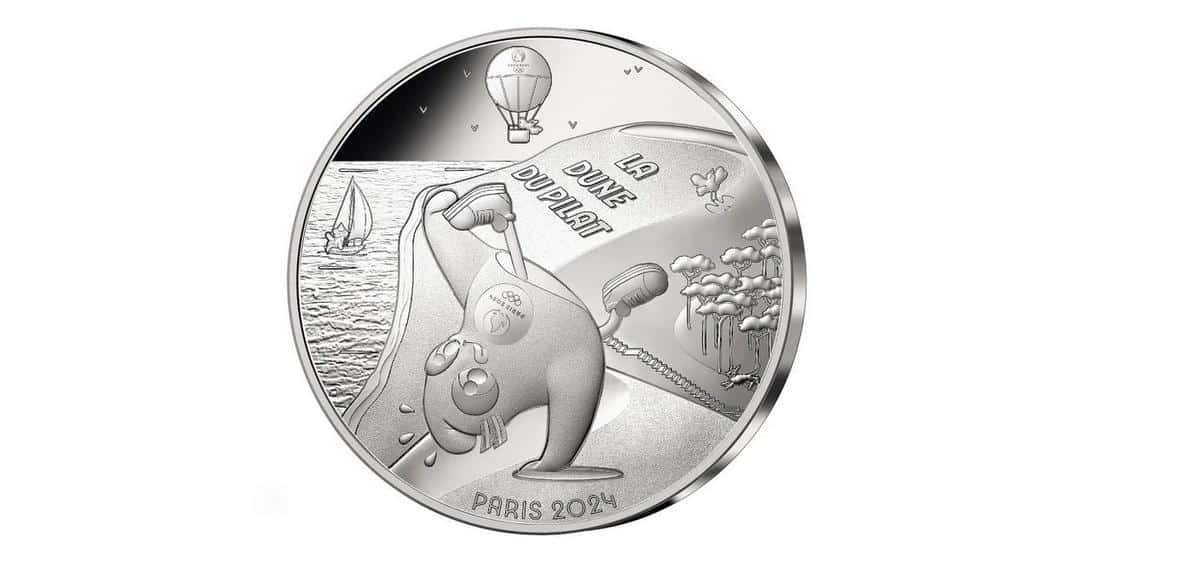 , Jeux olympiques 2024 : une pièce de monnaie collector de dix euros frappée avec la dune du Pilat