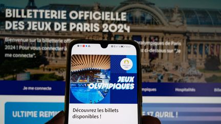 Image d'illustration du site de la billetterie de Paris 2024. L'application, Paris 2024 tickets, permettra d'accéder à ses billets, de les transférer ou encore de les revendre. (JEAN-MARC BARRERE / AFP)